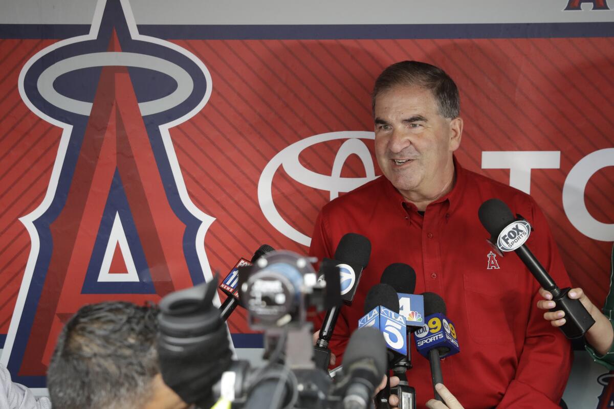 Tim Mead speaks to reporters during a news conference in April 2019.
