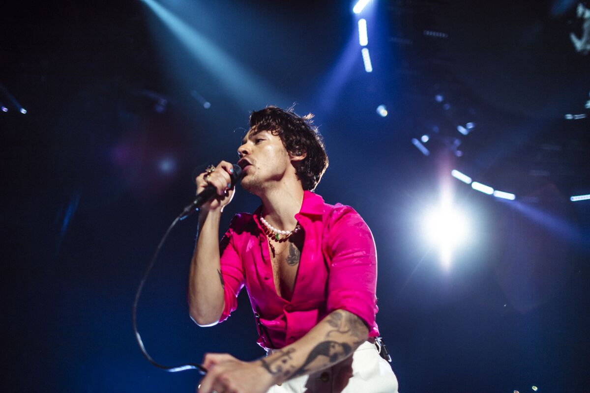 Harry Styles performs at the Forum on Dec. 13, 2019.