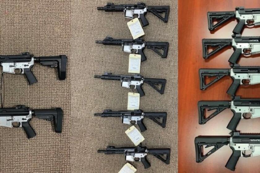 Christian Ferrari allegedly sold these 12 un-serialized, privately made AR-15-style rifles to an undercover ATF agent.