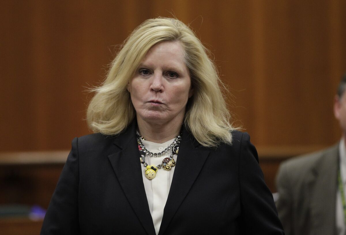 Santa Clara County Sheriff Laurie Smith in a courtroom