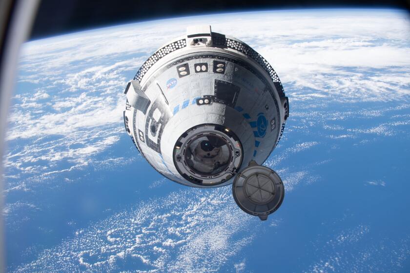 Boeing's Starliner crew ship approaches the space station. iss067e066735 (May 20, 2022) --- Boeing's CST-100 Starliner crew ship approaches the International Space Station on the company's Orbital Flight Test-2 mission before automatically docking to the Harmony module's forward port. The orbiting lab was flying 268 miles above the south Pacific at the time of this photograph. GMT141_01_19_Bob Hines_1037_Boeing Starliner Arrival. This is from the prior test flight