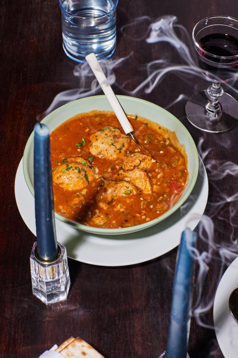 Chef and author Michael Twitty adds matzo balls to okra gumbo in a Passover recipe from his "kosher soul" book.