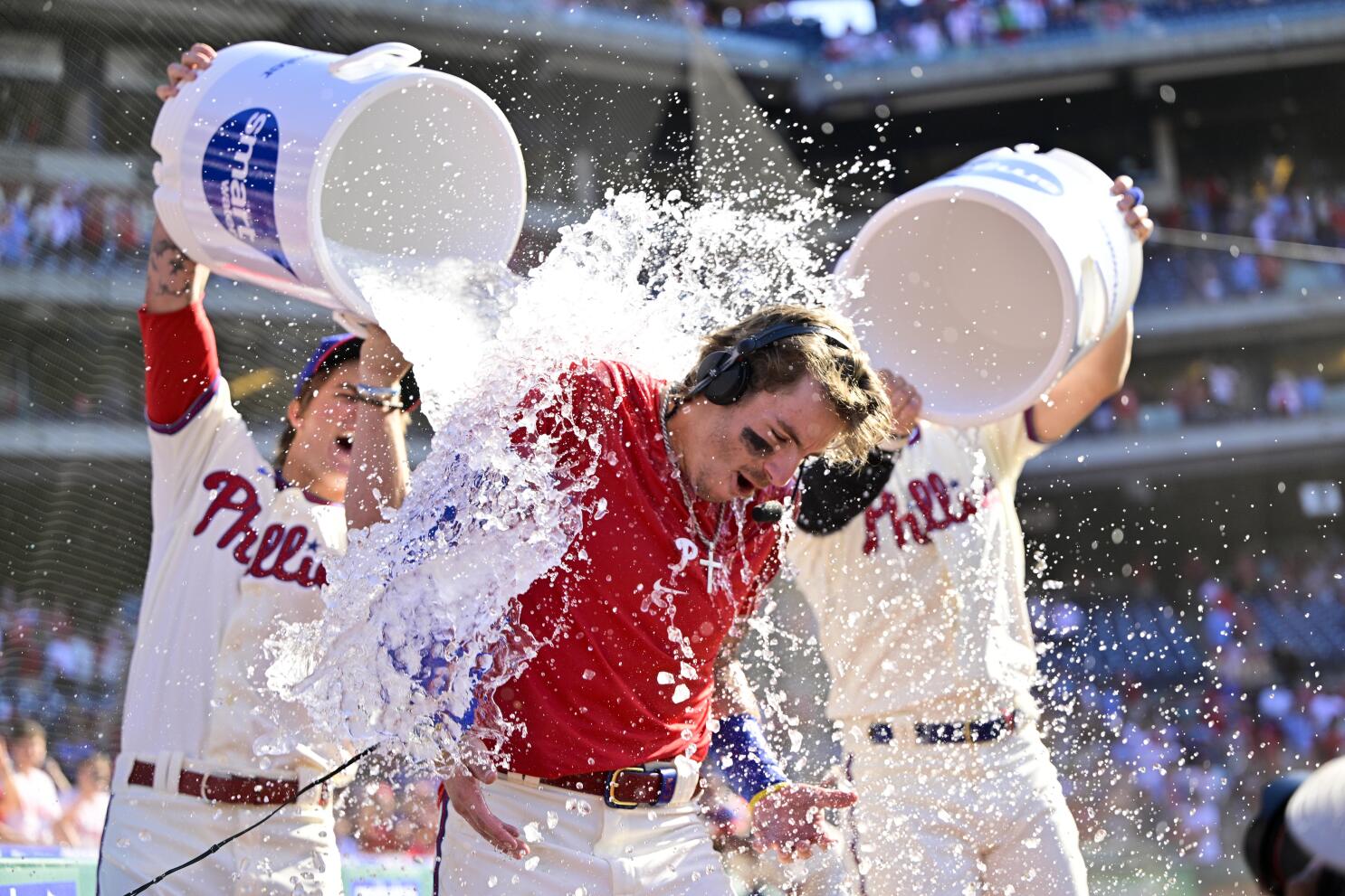 Bryce Harper, Bryson Stott Hit Clutch Late Game Homers as Phillies Sweep  the Angels 9-7.