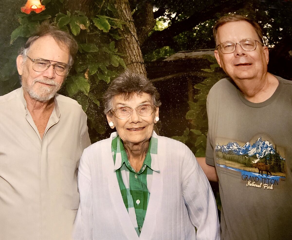 Mike and Don Hunt stand alongside mom Opal.