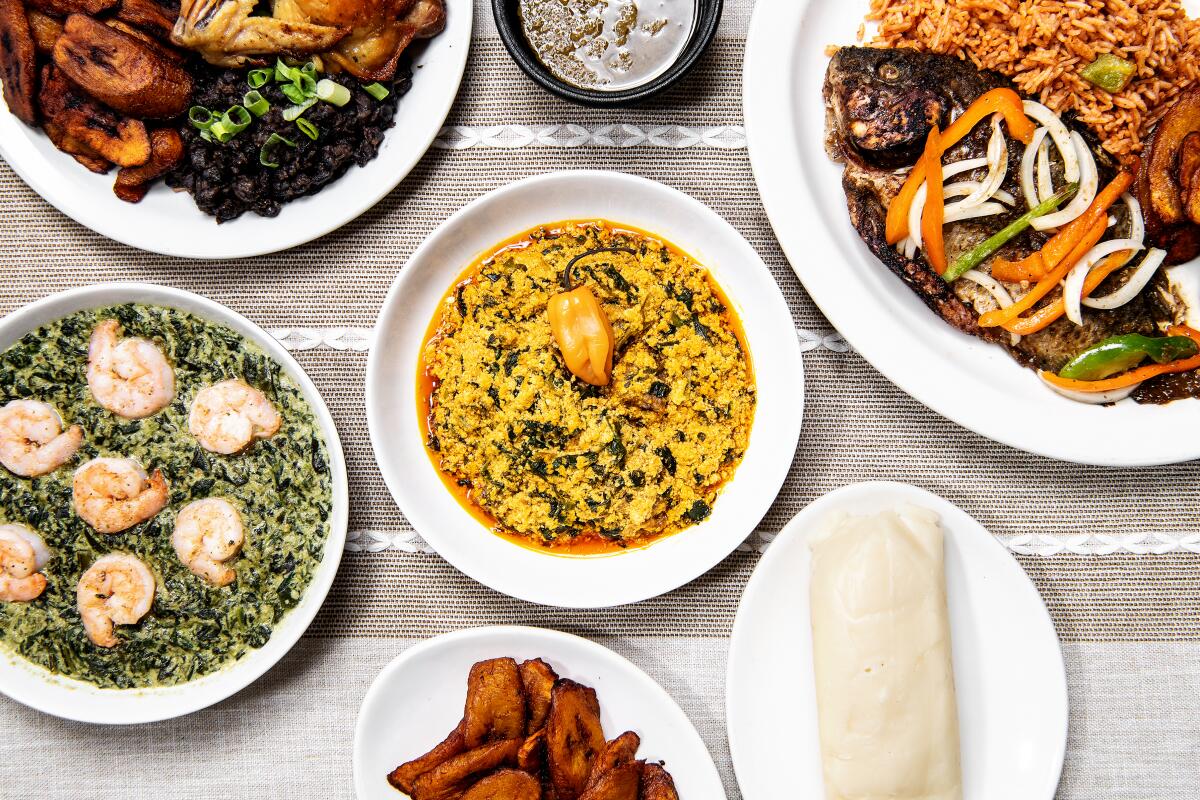Dishes from Mama D's African Cuisine.