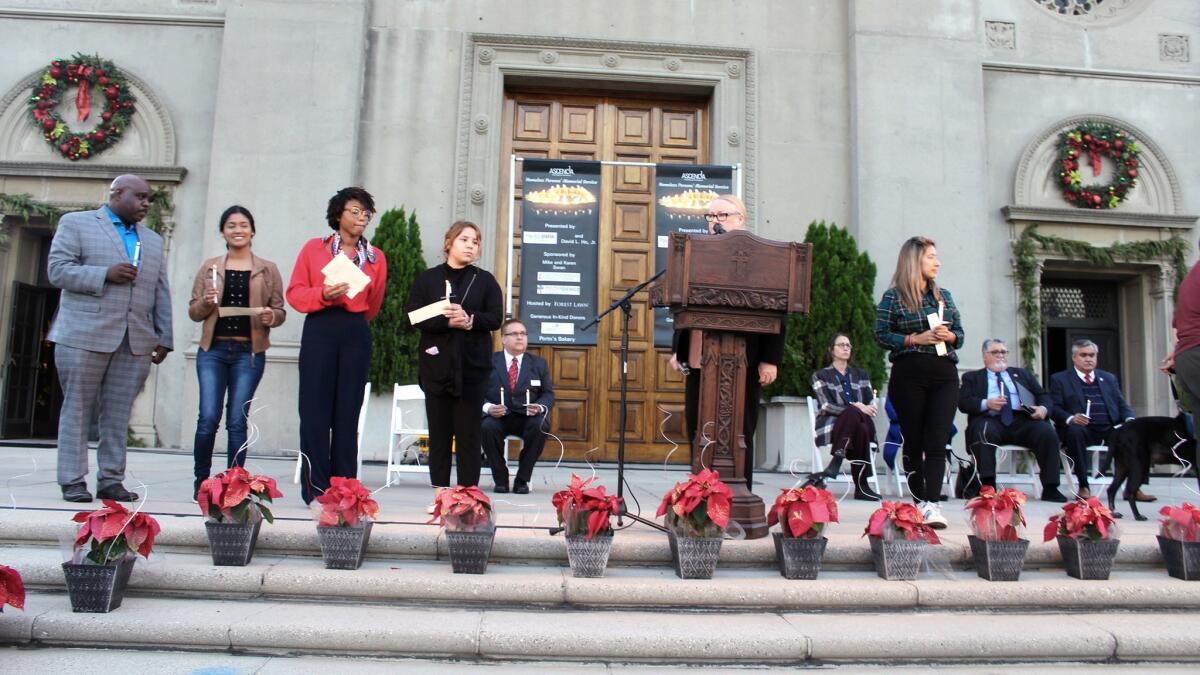 In 2018, Ascencia staff members read the names of 12 homeless people who passed away while on the streets the year prior. The staff members were outside Forest Lawn in Glendale.