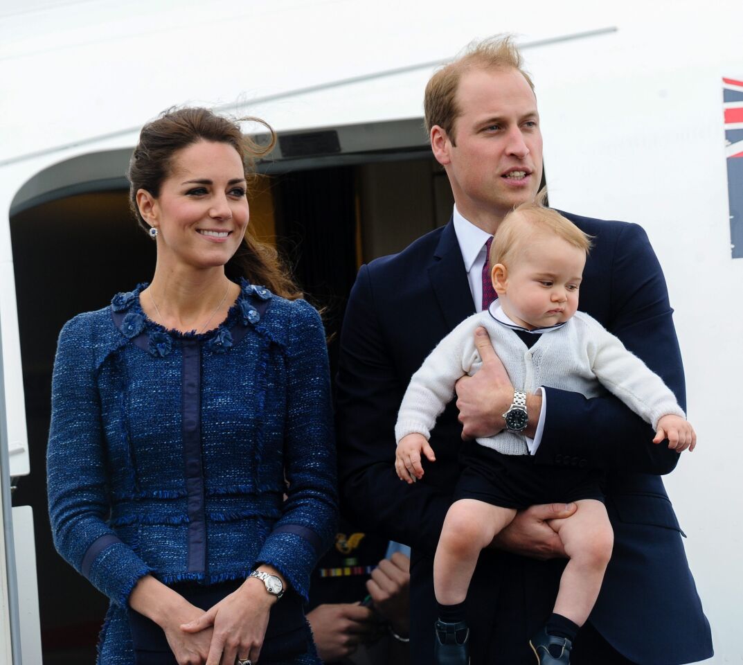 The royal family is seen boarding a Royal Australian Air Force jet heading to Sydney, Australia, from an airport in Wellington.