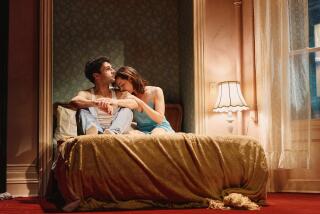Christopher Abbott and Aubrey Plaza in "Danny and the Deep Blue Sea" at the Lucille Lortell Theatre.