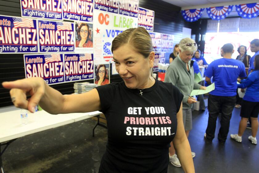 Rep. Loretta Sanchez (D-Garden Grove), speaking in Anaheim to volunteers in her 2010 reelection campaign.