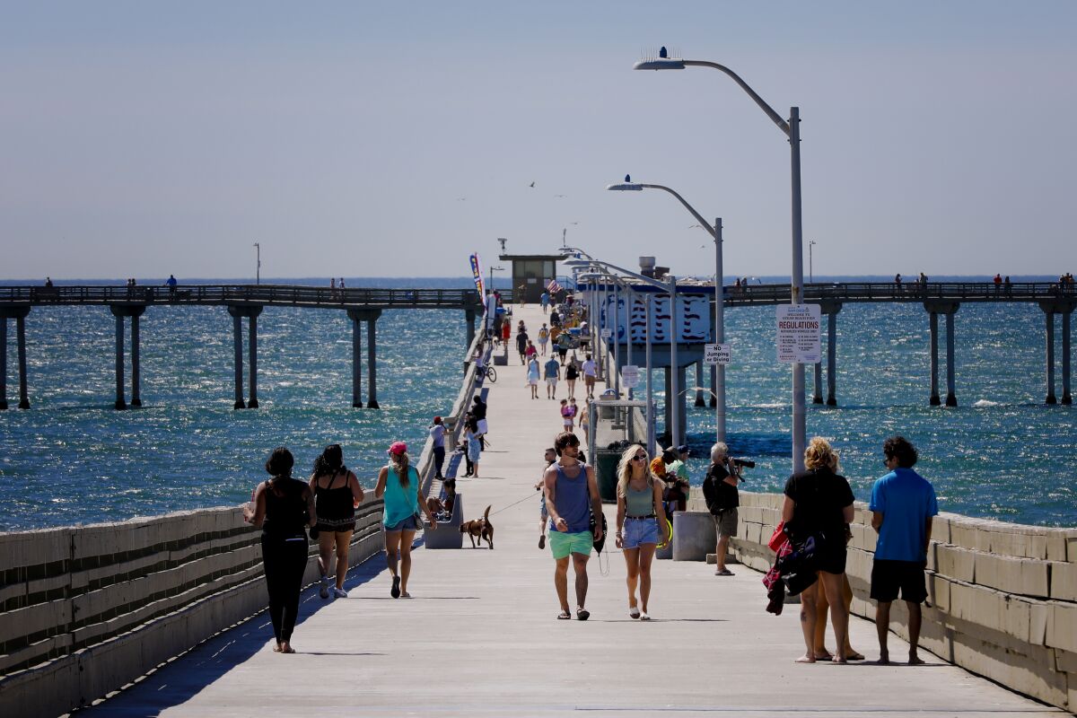 The Ocean Beach Pier is pictured in June 2020.