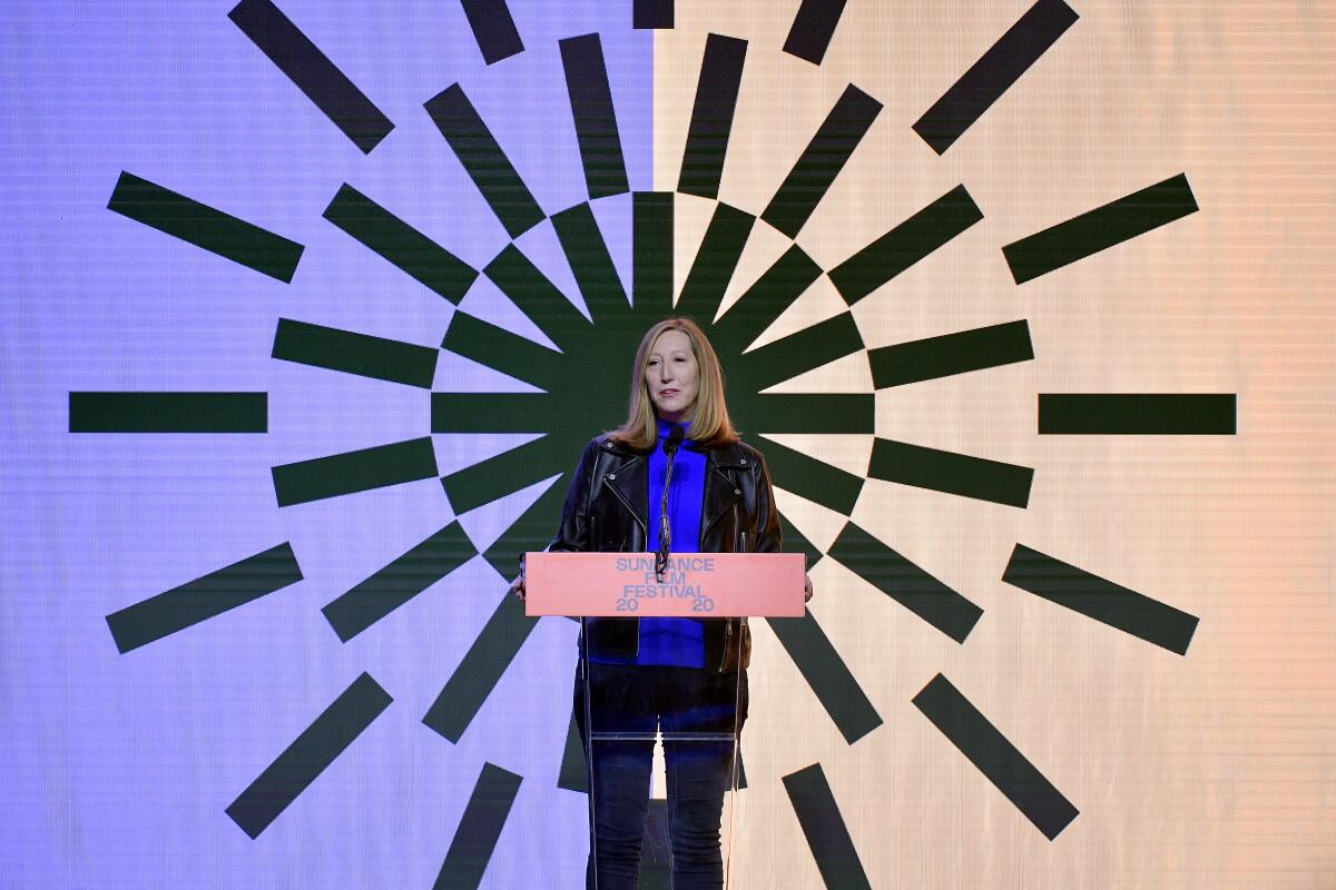 Keri Putnam onstage during the 2020 Sundance Film Festival Awards Night Ceremony.