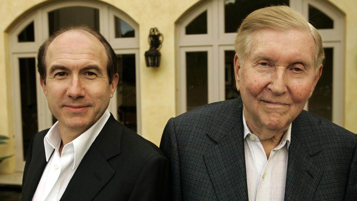 Philippe Dauman, left, and Sumner Redstone at Paramount in 2007. Dauman was ousted as Viacom chief officer in 2016.