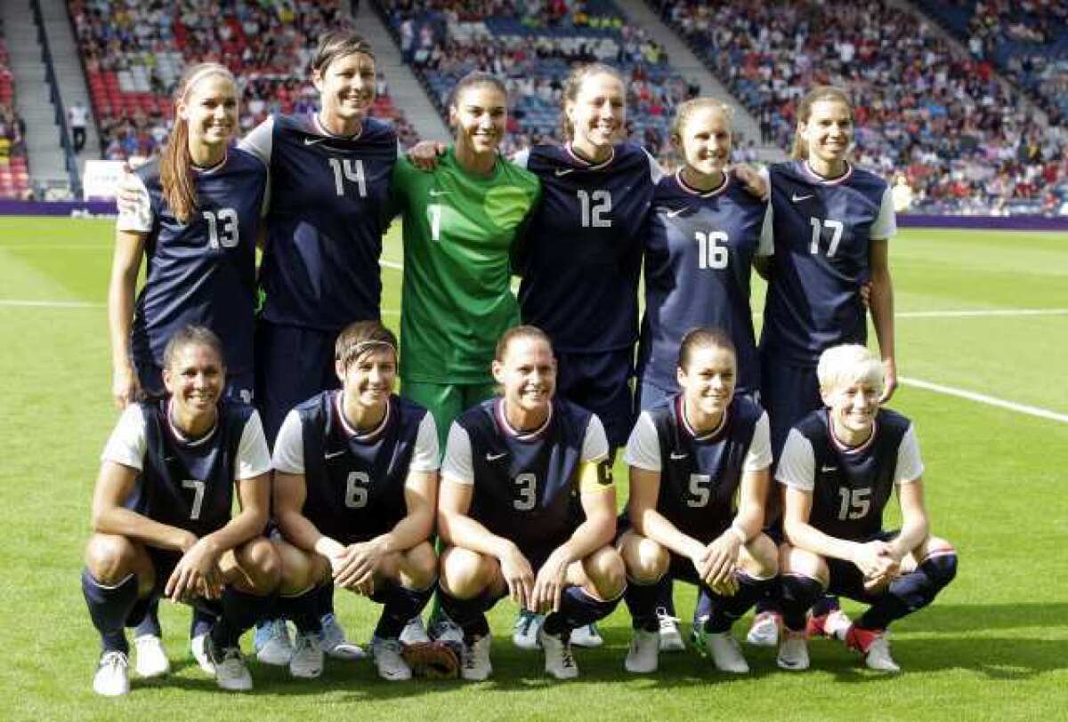 Members of the U.S. women's soccer team.