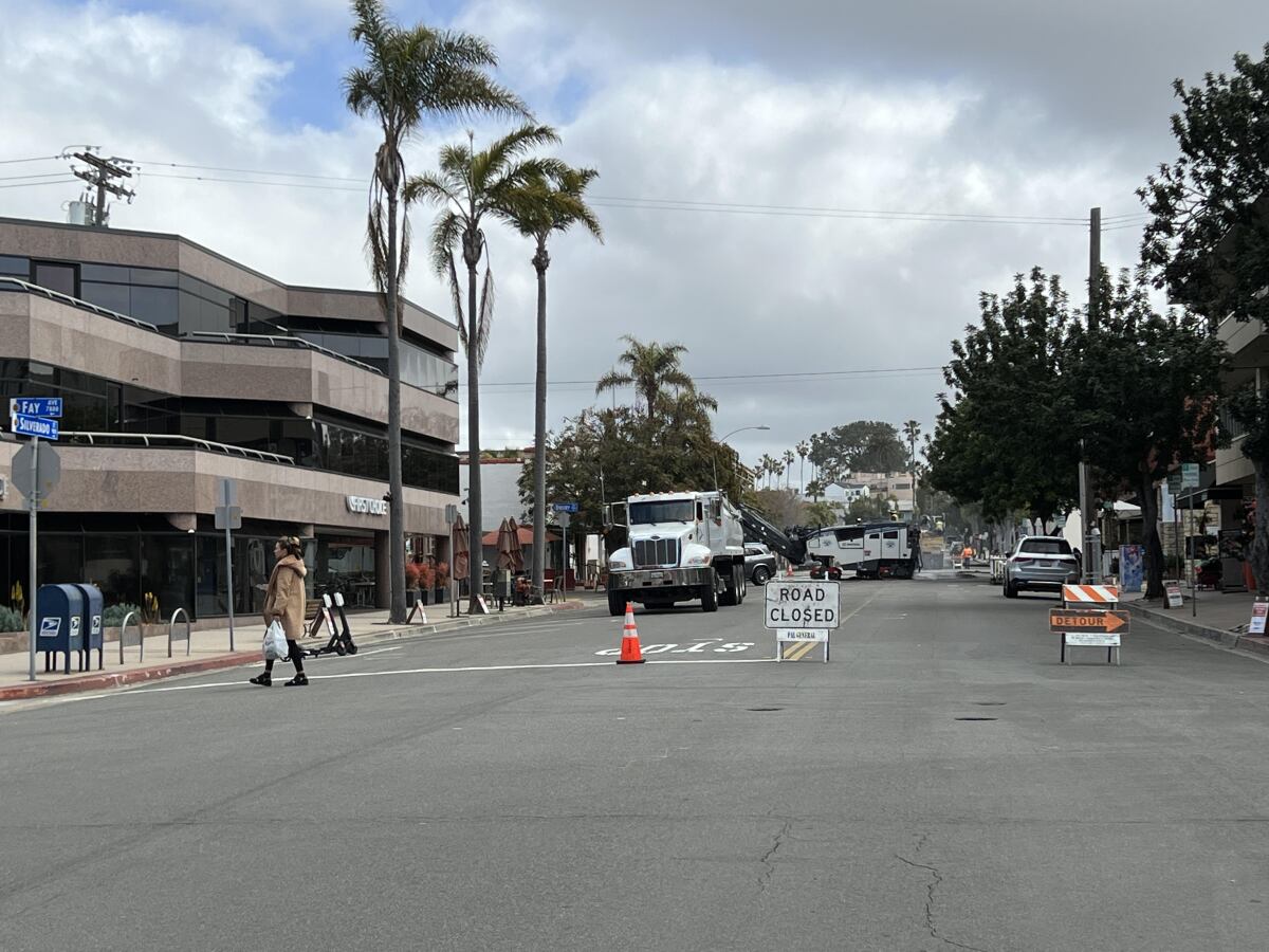 A section of Silverado Street in La Jolla is closed April 3 while crews work on surface improvement.