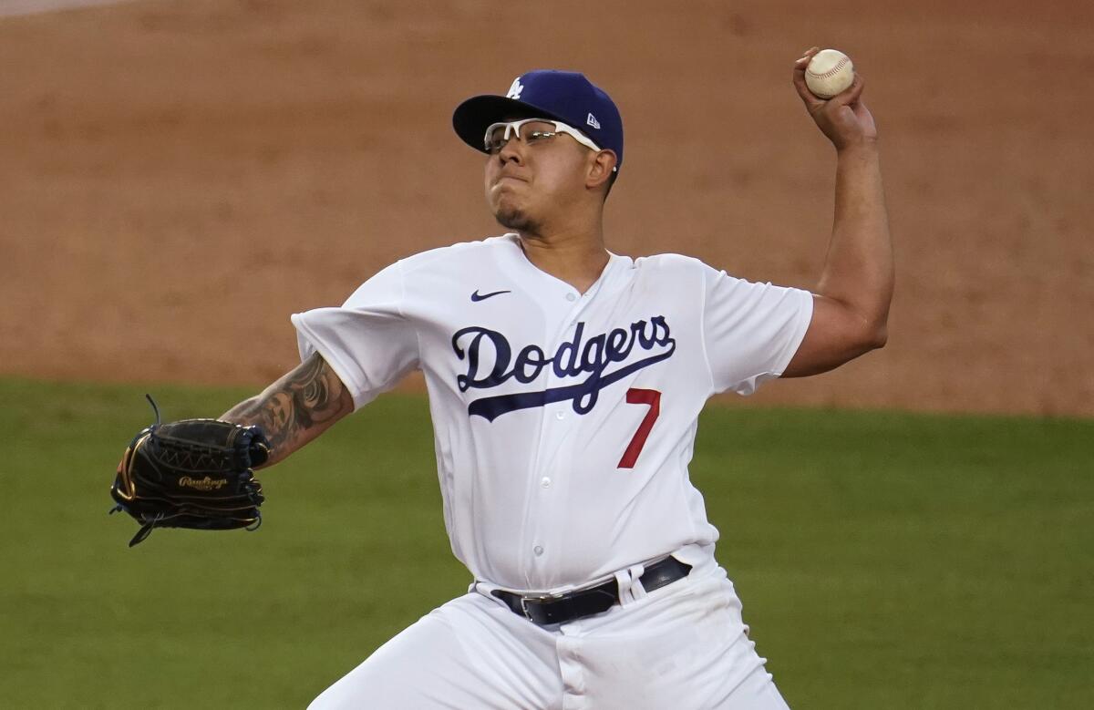 Dodgers place Julio Urias on injured list with hamstring strain