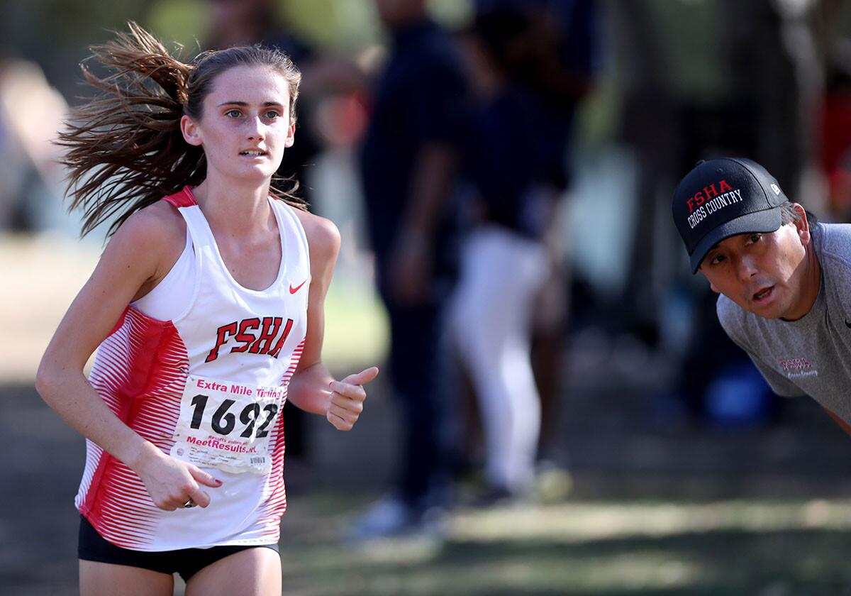 Flintridge Sacred Heart Academy runner Lauren Nettles finished fourth in the Mission League Cross Country girls varsity finals at Crescenta Valley Community Regional Park in La Crescenta on Wednesday, Oct. 31, 2018.