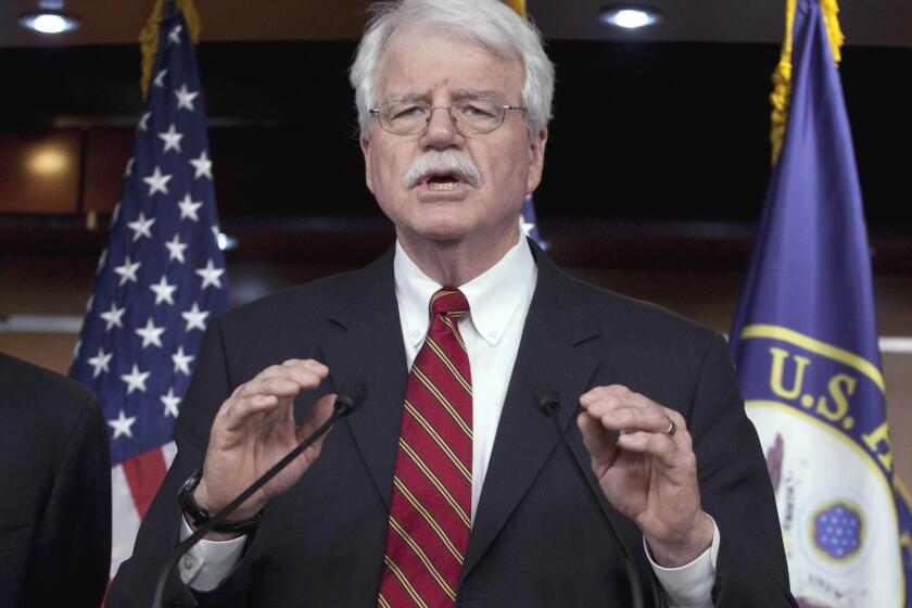U.S. Rep. George Miller, D-Martinez, speaks during a news conference in 2011. On Monday he said he would not run for re-election.