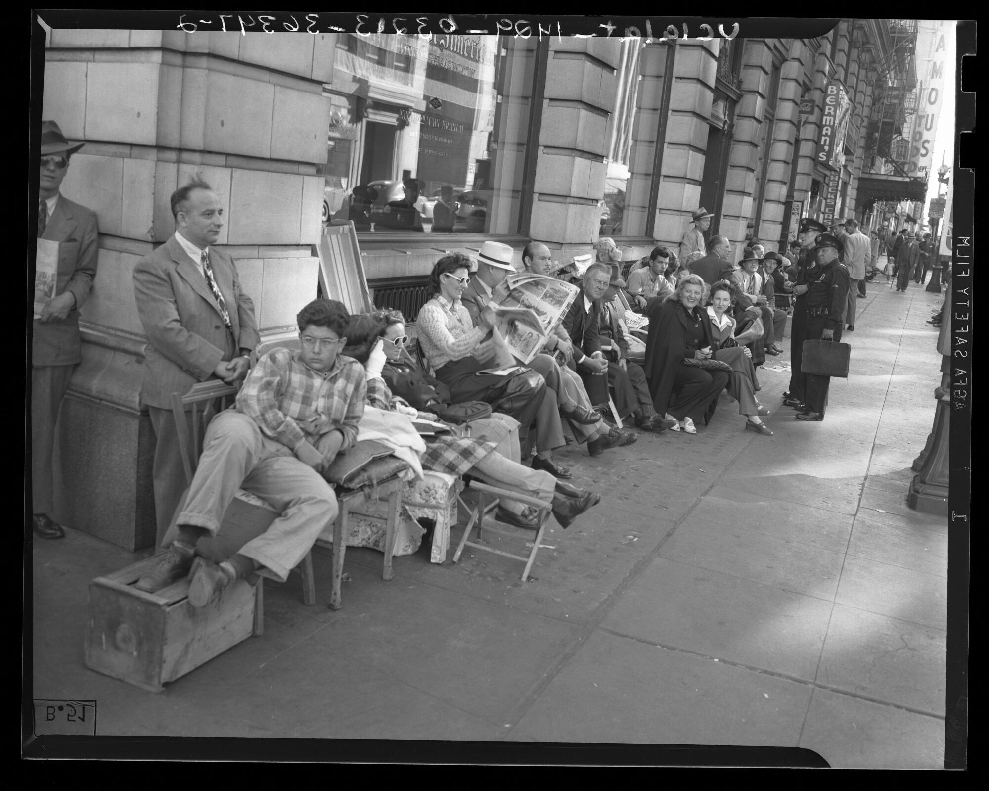 A line of applicants for FHA permits to build houses.