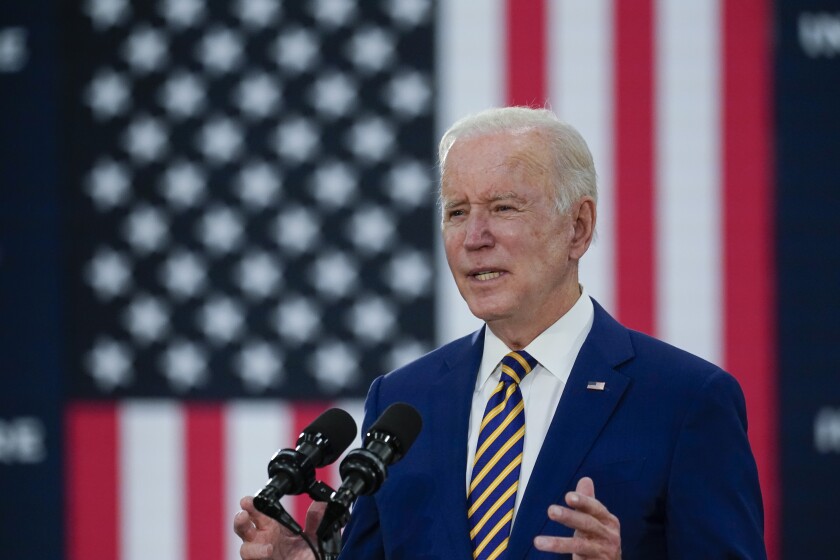 El presidente Joe Biden en un evento en Rosemount, Minnesota, el martes 30 de noviembre del 2021. 