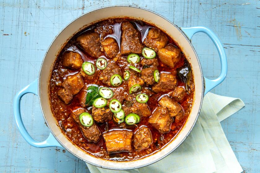 LOS ANGELES, CA- September 26, 2019: Badmaash Goan Pork Curry on Thursday, September 26, 2019. (Mariah Tauger / Los Angeles Times)