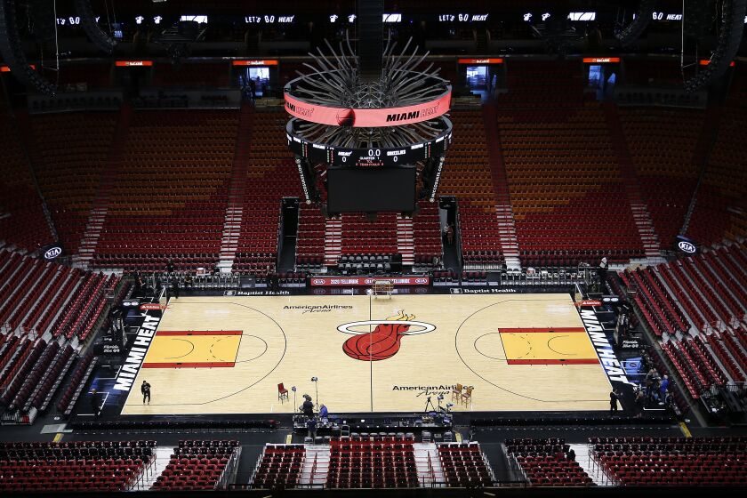 MIAMI, FLORIDA - OCTOBER 23: A general view of American Airlines Arena prior to the game between the Miami Heat and the Memphis Grizzlies on October 23, 2019 in Miami, Florida. NOTE TO USER: User expressly acknowledges and agrees that, by downloading and/or using this photograph, user is consenting to the terms and conditions of the Getty Images License Agreement. (Photo by Michael Reaves/Getty Images)