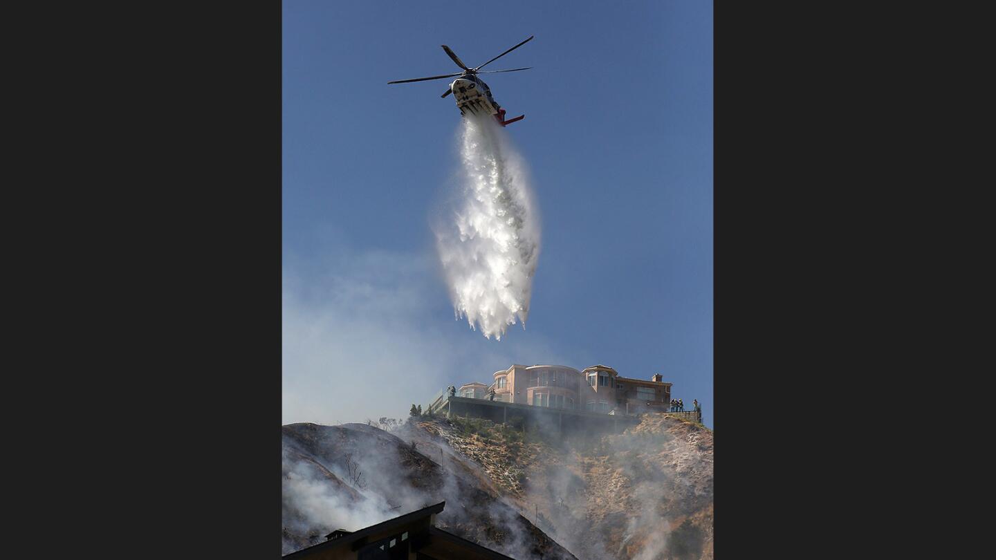 Photo Gallery: Brush fire above Hamline Place in Burbank foothills