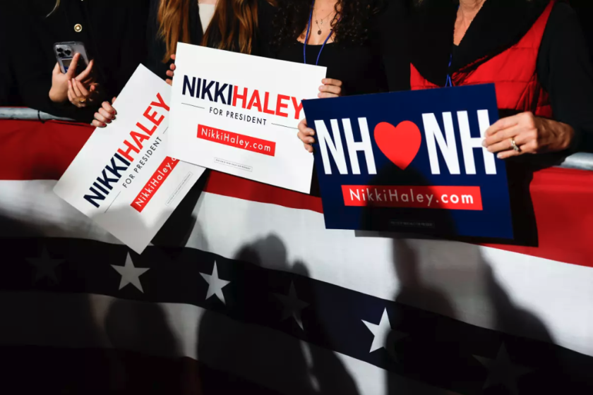Partidarios de Nikki Haley asisten a un mitin