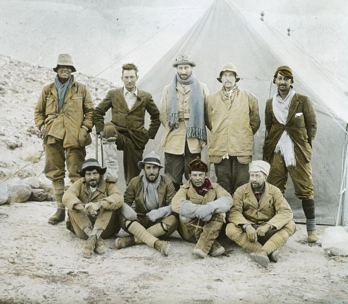The 1924 Mt. Everest expedition in camp is shown in "Everest: Ascent to Glory."