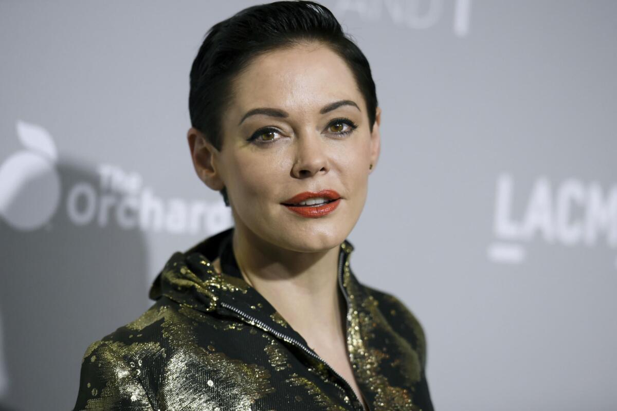 Rose McGowan said late Wednesday that Twitter had suspended her from tweeting.