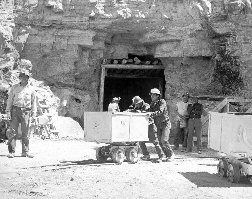 Navajos work at the Kerr-McGee uranium mine in Cove, Ariz., in 1953. The site is among those in a $5.15-billion cleanup agreement reached with Anadarko Petroleum Corp. Kerr-McGee was acquired by Anadarko in 2006.