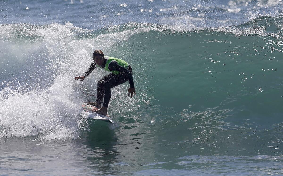 Laguna Beach resident Brayden Belden rides a wave.