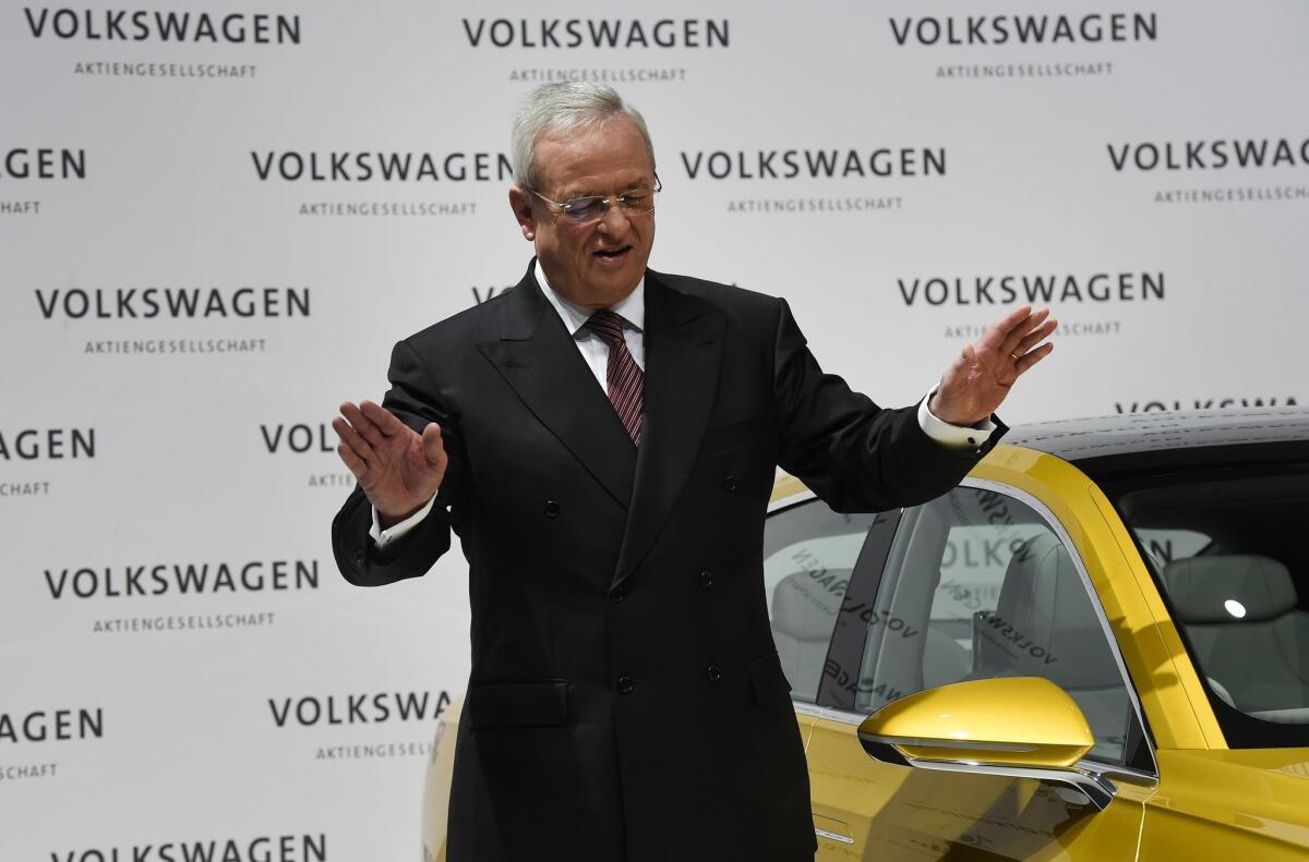 Martin Winterkorn, Volkswagen's now-former CEO, at the comany's annual press conference in Berlin in March.