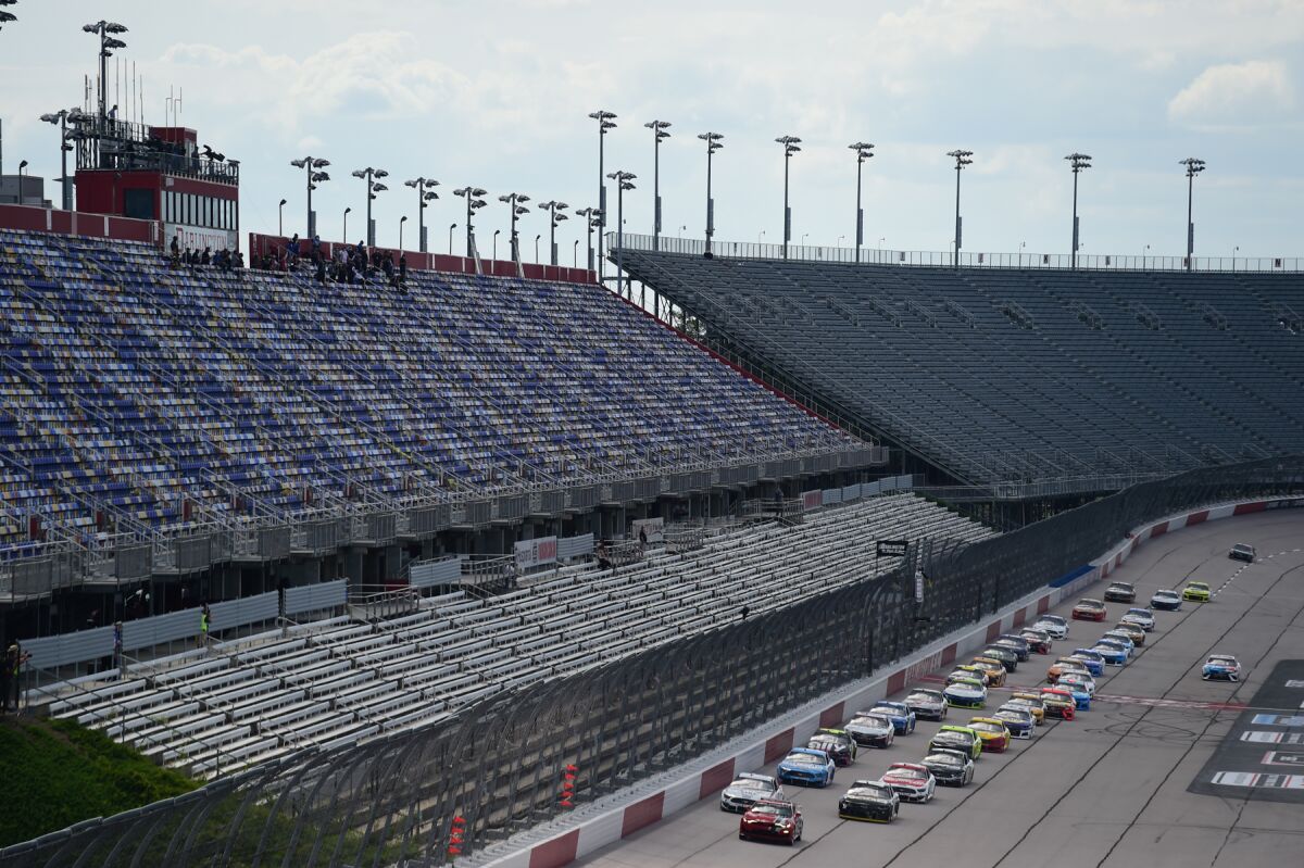 Empty grandstands at Darlington