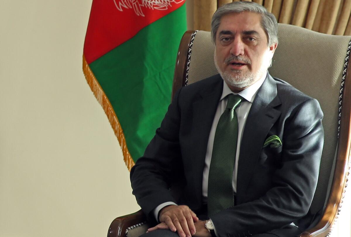 Afghan Chief executive Abdullah Abdullah in Kabul, Afghanistan.