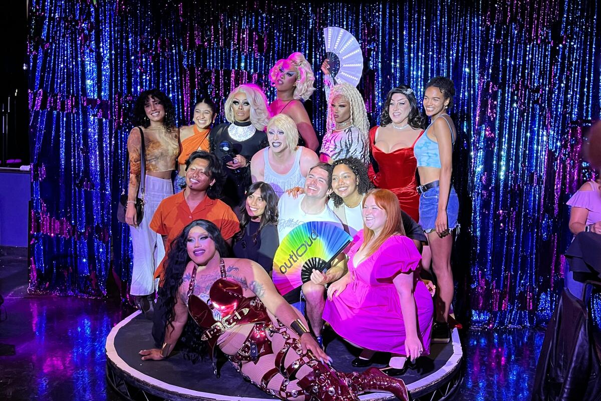 Queens at Micky's Bring it to Brunch pose with fans after the show.