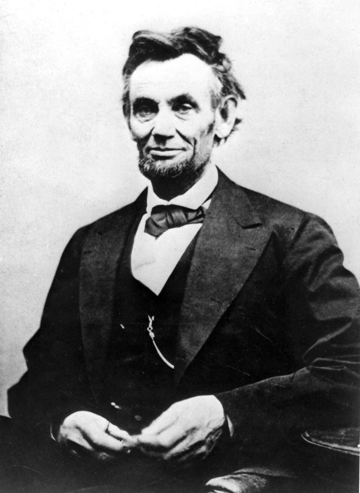 A portrait of Abraham Lincoln by the photographer Alexander Gardner, 1865