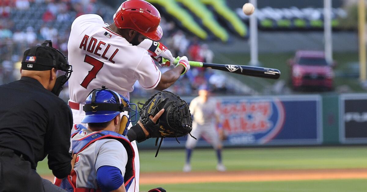 Jo Adell homers in season debut as Angels sweep Cubs