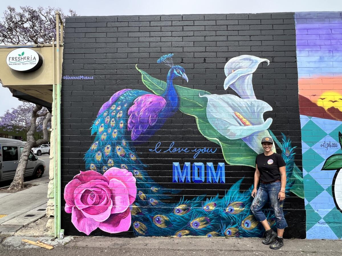 Artist Hanna Daly completed her Mother's Day-inspired mural at 627 Pearl St. in La Jolla on May 5.