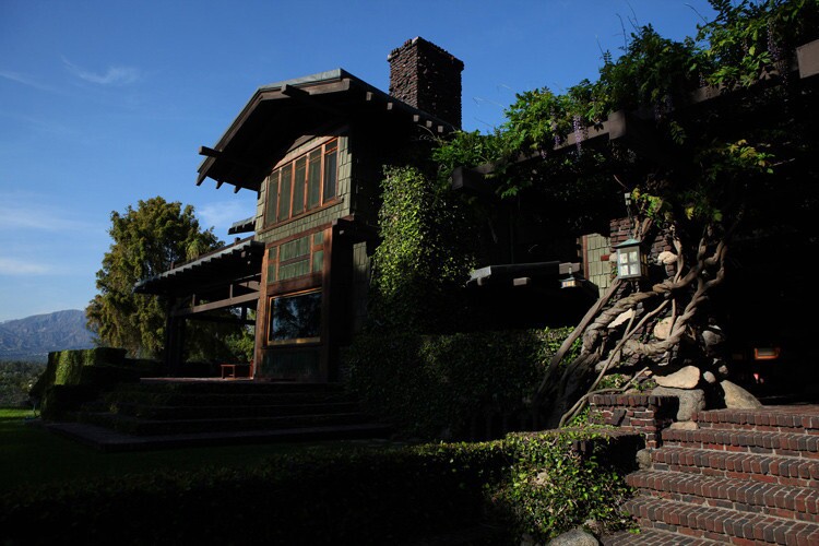 Gamble House Director Edward Bosley led a sneak peek inside a couple of stops on the Arroyo's Edge tour, including the Duncan-Irwin House. A Pasadena seamstress moved a cottage to this spot overlooking the Rose Bowl in 1901, and Greene & Greene subsequently expanded the house in ways that will feel familiar to fans of the landmark Gamble House, built later.
