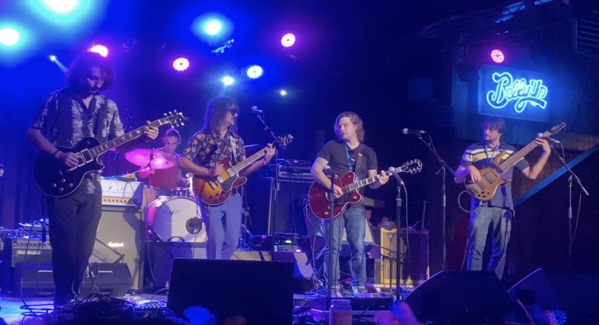 Jefferson Jay and his band at the Belly Up, from left: L. Cole Roussos, John Martinez, Jay, Michael James and Dylan Farrell.