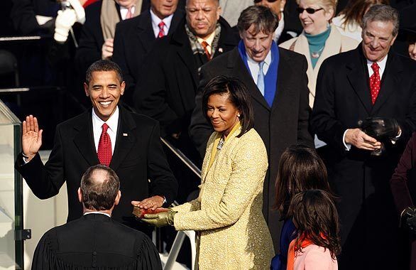 Barack Obama is sworn in as the president of the United States at the U.S. Capitol in Washington.