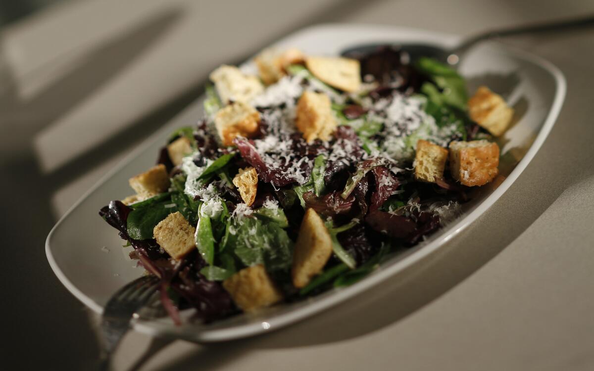 PizzaVino's Caesar salad with crunchy croutons