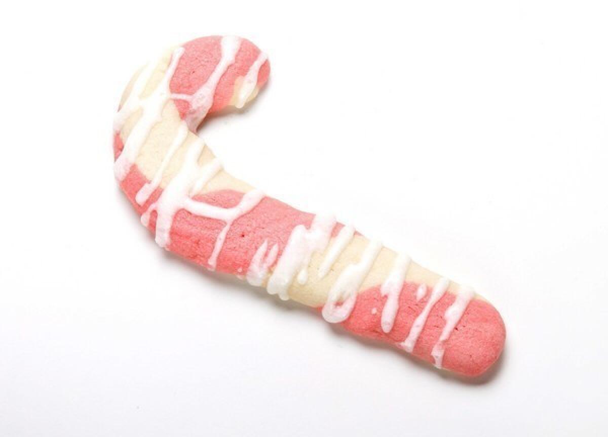 Almond candy cane cookies.