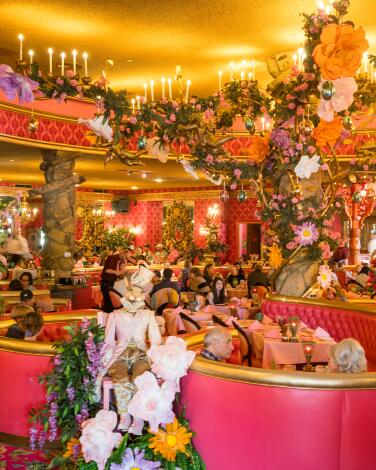SAN LUIS OBISPO, CA - APRIL 18, 2022: The dining room at Madonna Inn in San Luis Obispo, Calif., Friday, April 18, 2025. (Nic Coury / For The Times)
