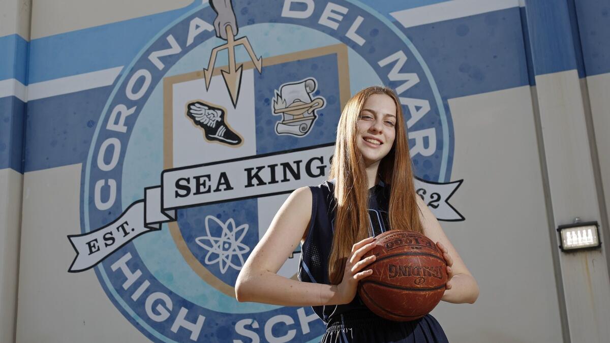 Corona del Mar High center Tatiana Bruening is the Daily Pilot High School Female Athlete of the Week. She led the Sea Kings to a 54-39 win at rival Newport Harbor in the Battle of the Bay last Saturday.