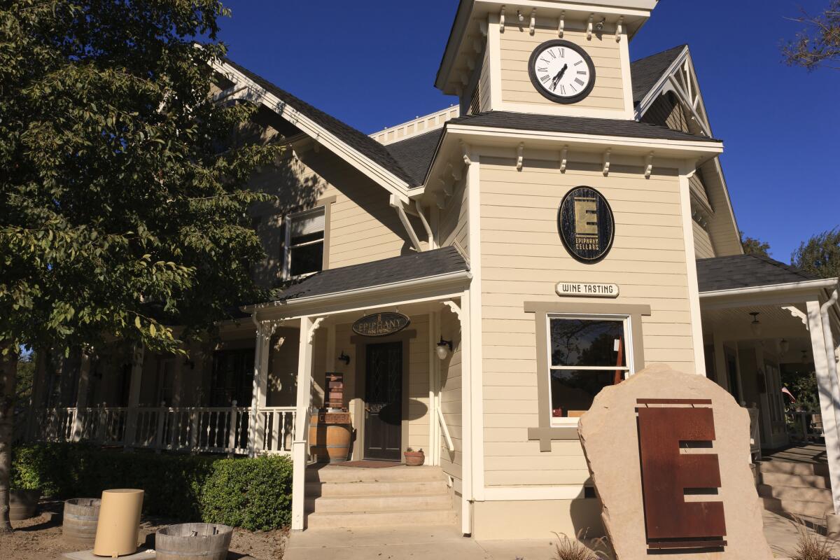 Epiphany Cellars in the city of Los Olivos is one of dozens of wine-tasting destinations in the Santa Ynez Valley.