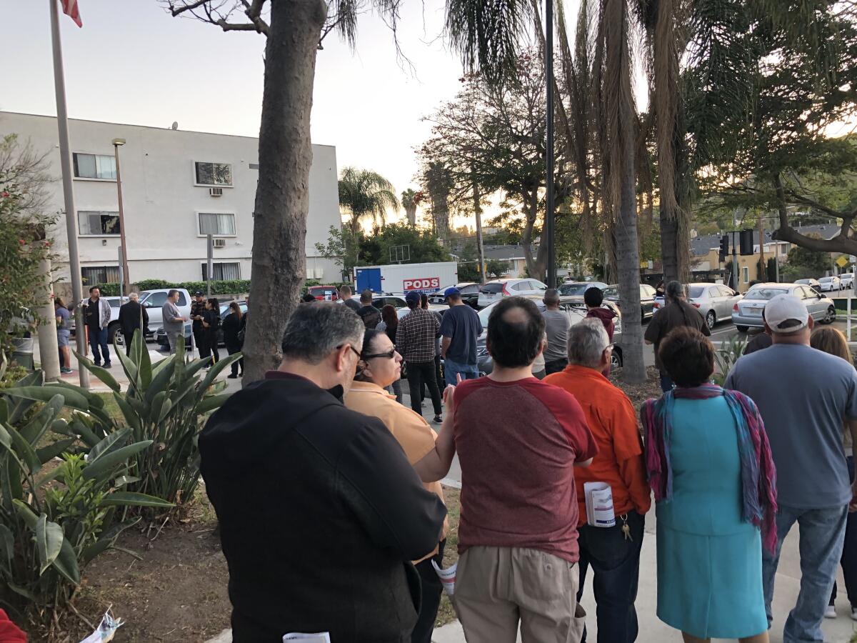The line to vote at the El Sereno Senior Center.