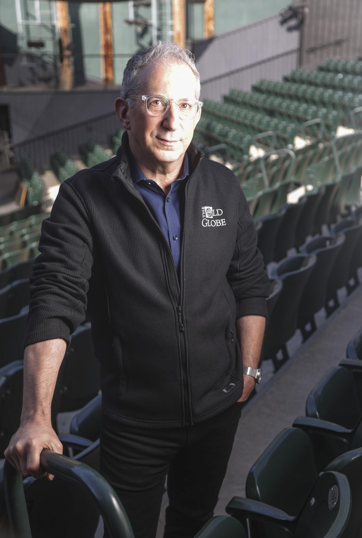Artistic director Barry Edelstein poses in the Old Globe's Festival Theater in Balboa Park.