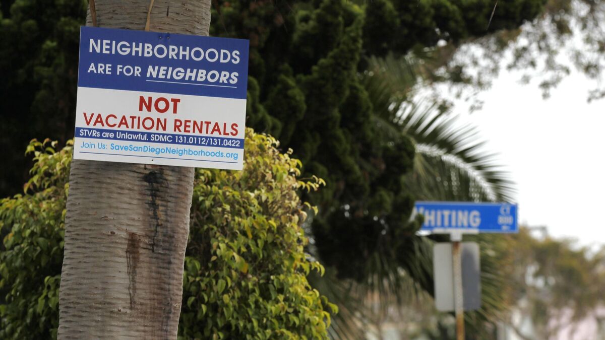 Mission Beach is one of the most popular place for short term rentals in San Diego, but many local residents are not happy about it, shown here on June 13, 2018. (Photo by K.C. Alfred/San Diego Union-Tribune)