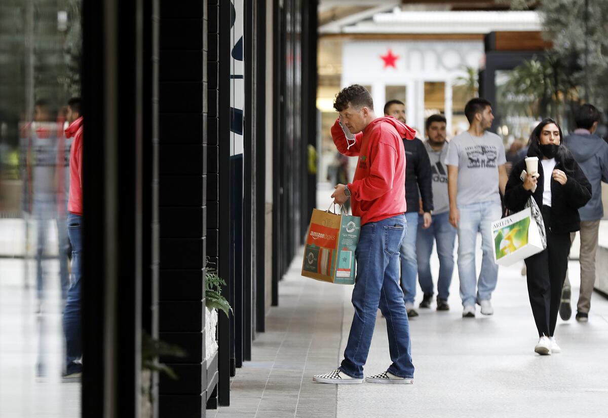 Shoppers visit Westfield Century City